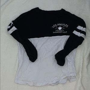 Long sleeve black and white LA shirt